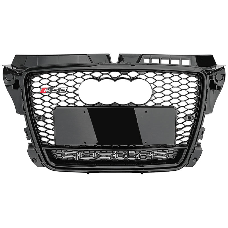2008-2012 Audi RS3 Style Honeycomb Grille with Lower Quattro | 8P A3/S3