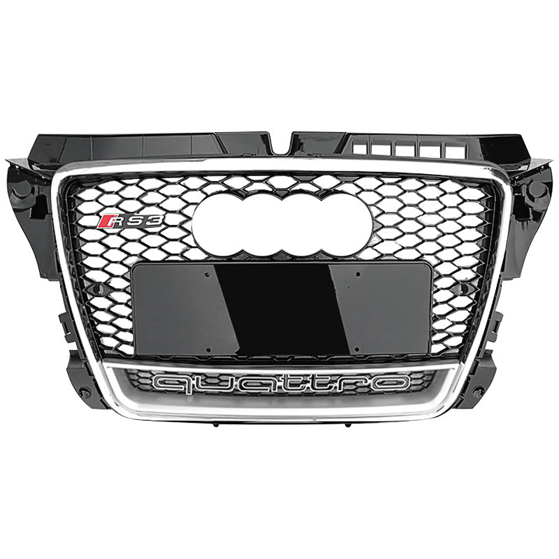 2008-2012 Audi RS3 Style Honeycomb Grille with Lower Quattro | 8P A3/S3