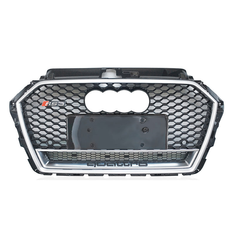 2017-2019 Audi RS3 Style Honeycomb Grille with Quattro | 8V.5 A3/S3